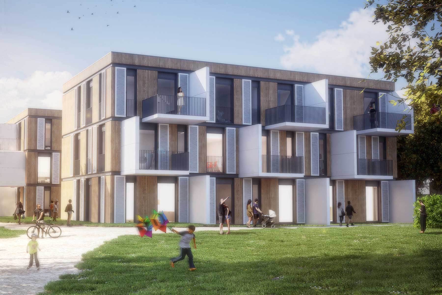 Wohnraum für Alle - Wohnhaus Green Hybridbauweise