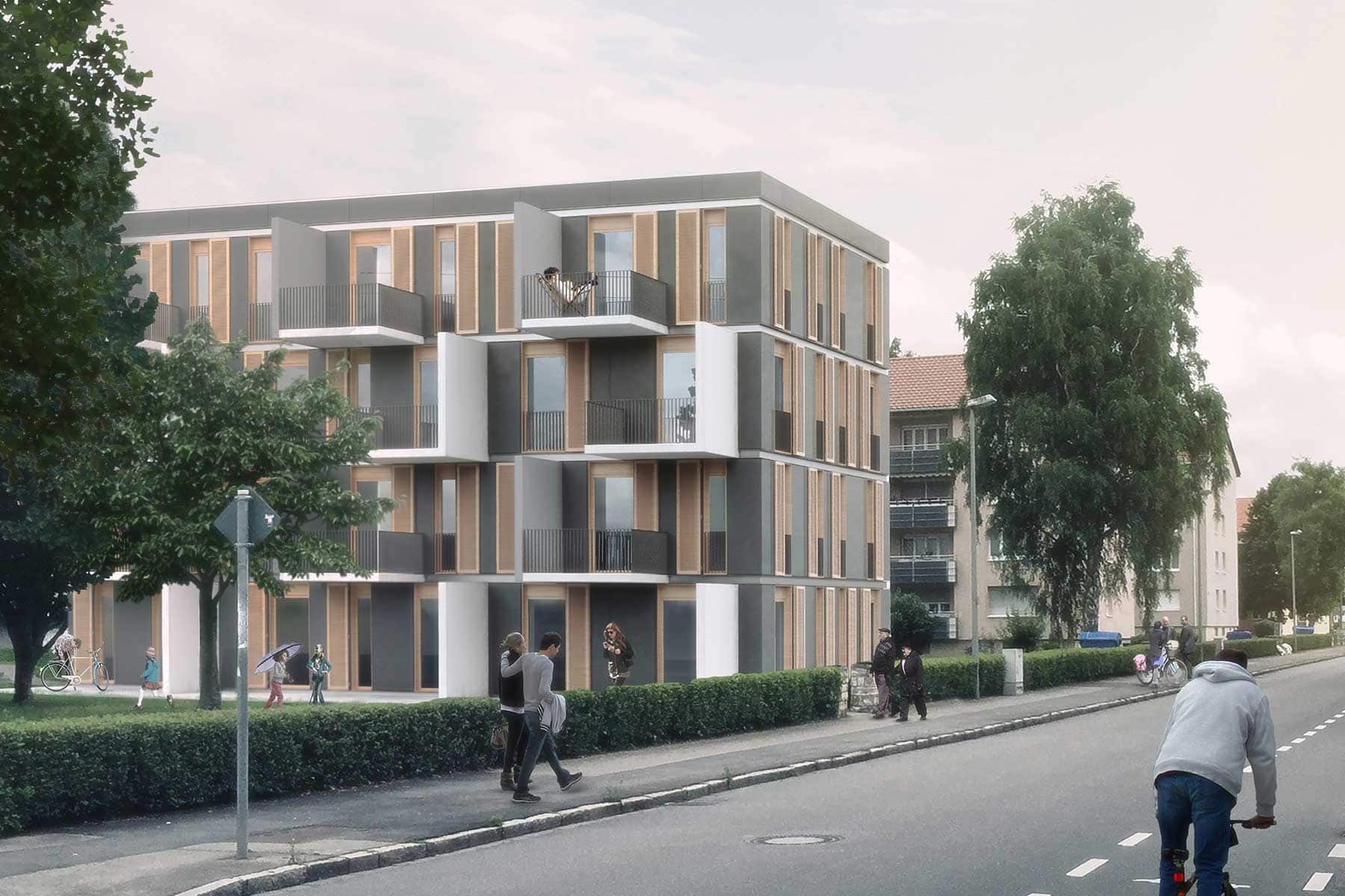 Wohnraum für Alle - Wohnhaus Suburban Hybridbauweise