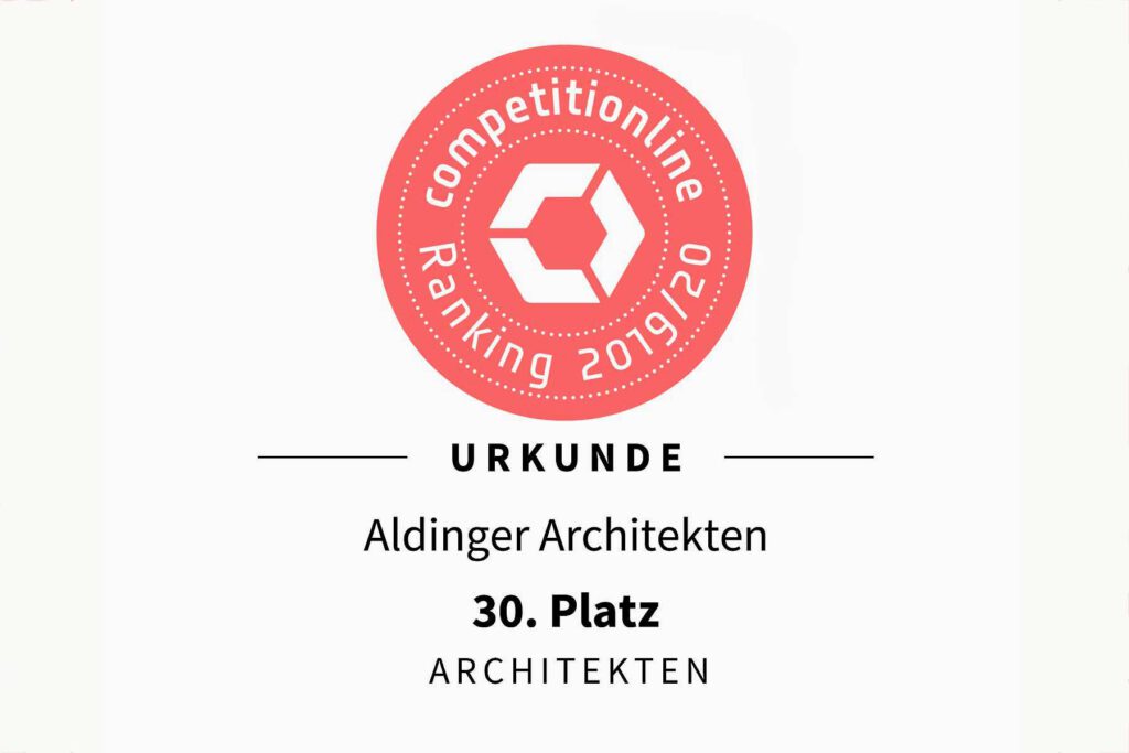 Urkundefür Aldinger Architekten / Ranking competitiononline 2019/2020