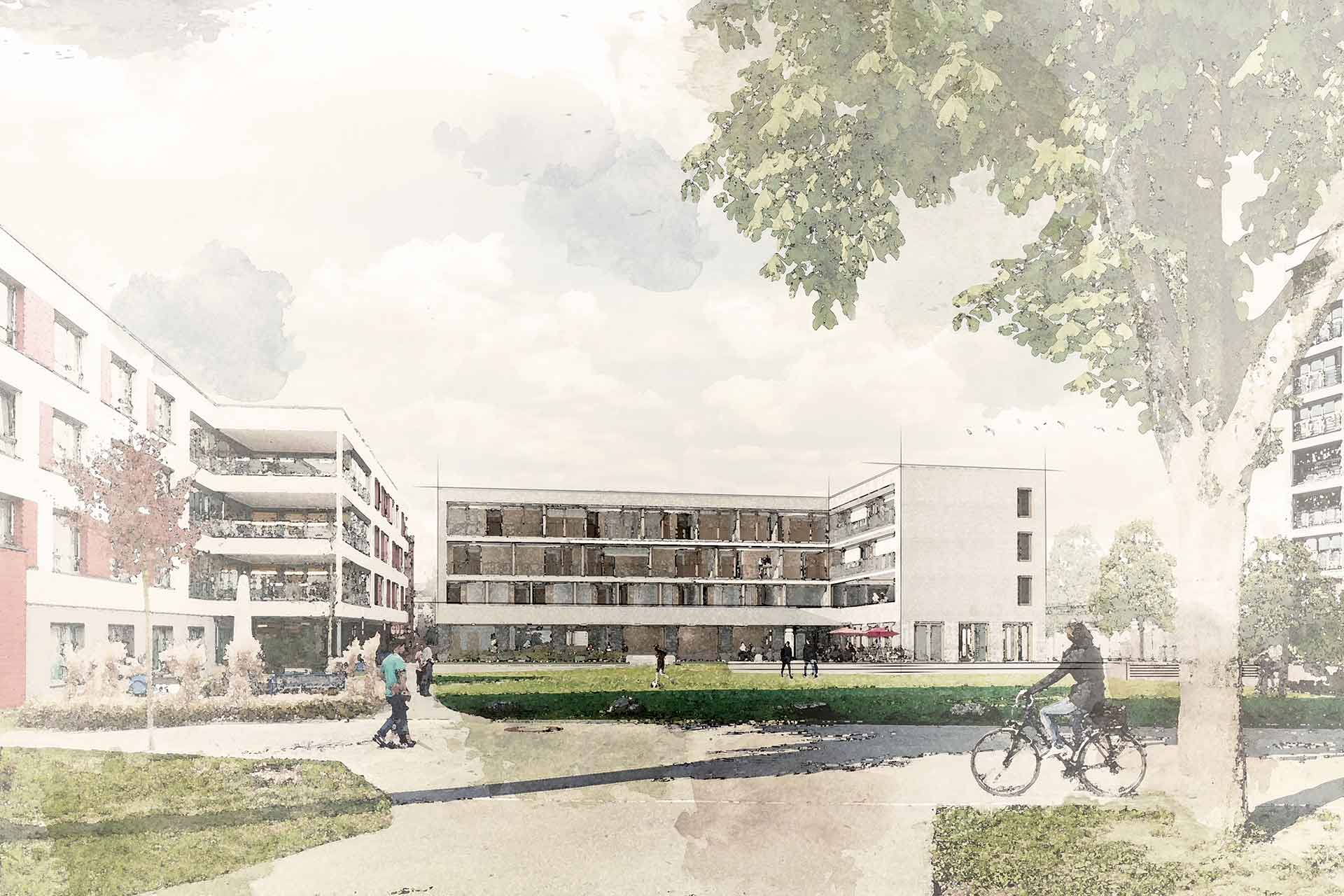Entwurf von Aldinger Architekten für ein Pflegewohnheim im Rahmen von "Der Hospital" in Biberach