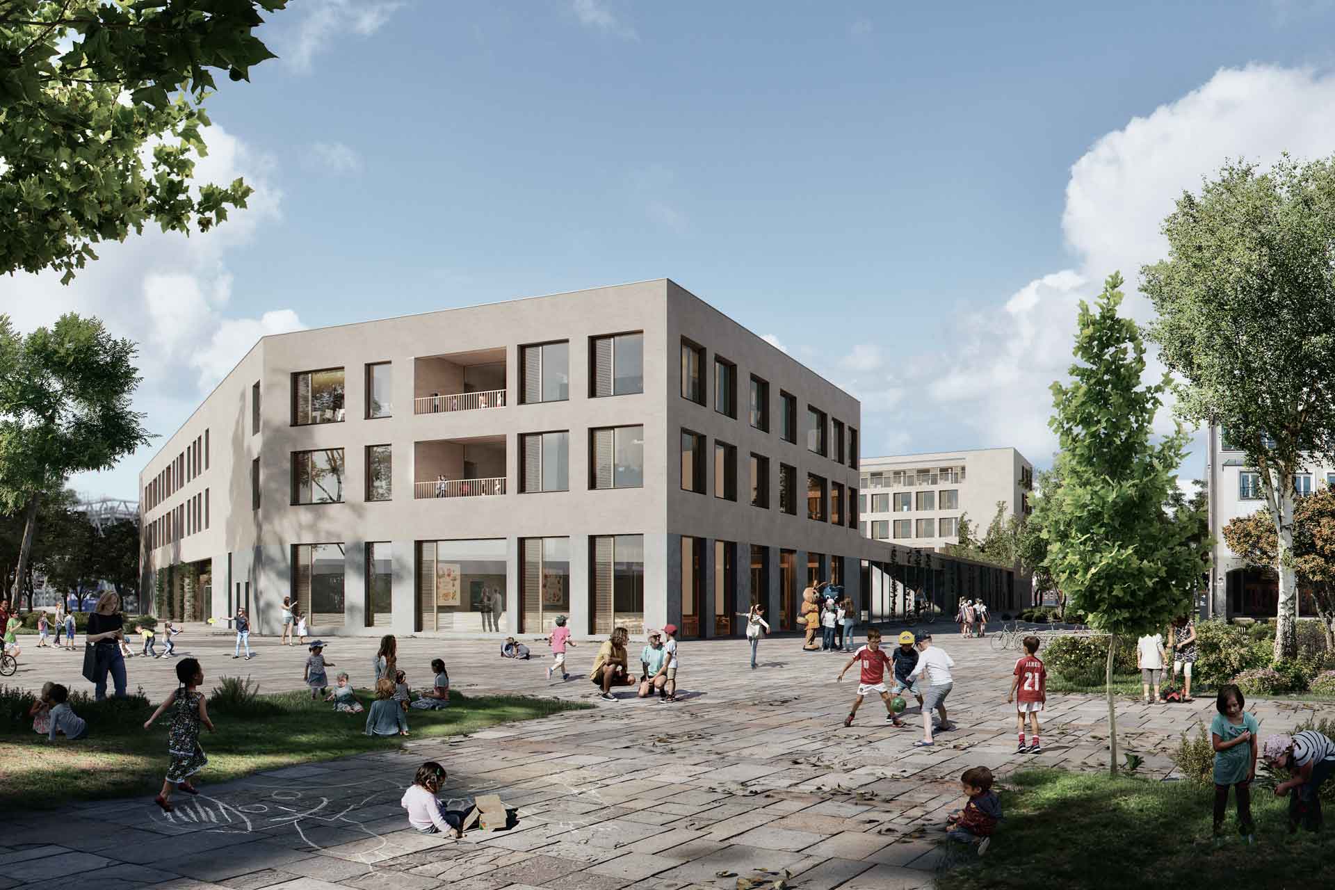 Bildungszentrum Stuttgart Neckarpark Blockrand