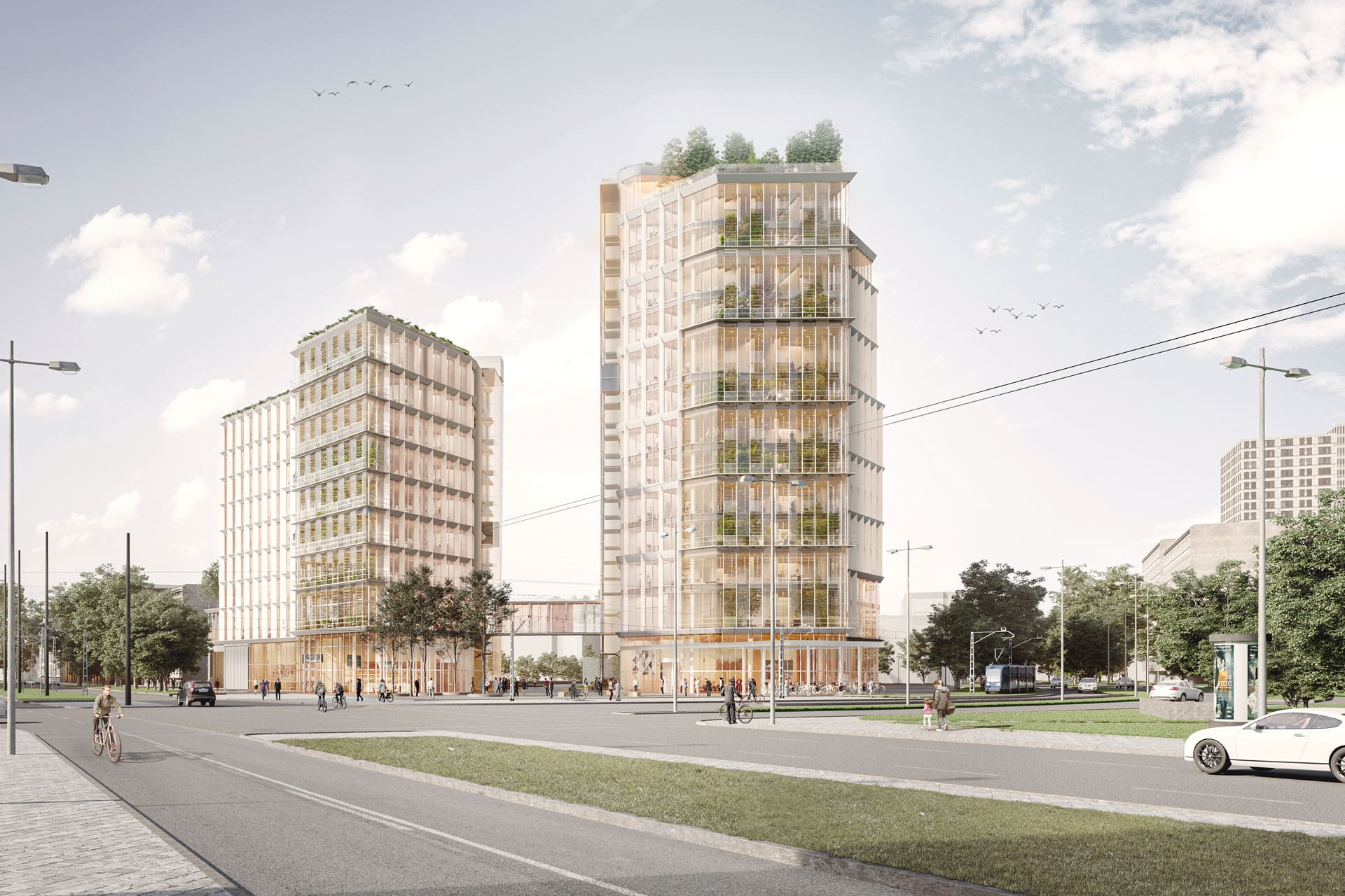 2 Hochhaeuser an der Zschokkestrasse, Ansicht, Aldinger Architekten