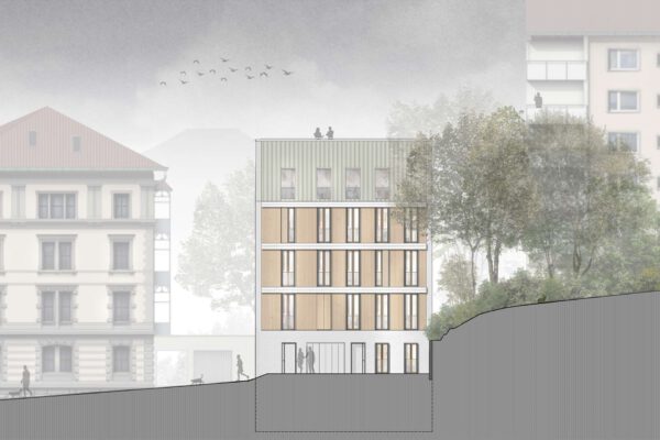 Holzhybridbau in der Schuetzenstrasse, Stuttgart - Ansicht - Aldinger Architekten