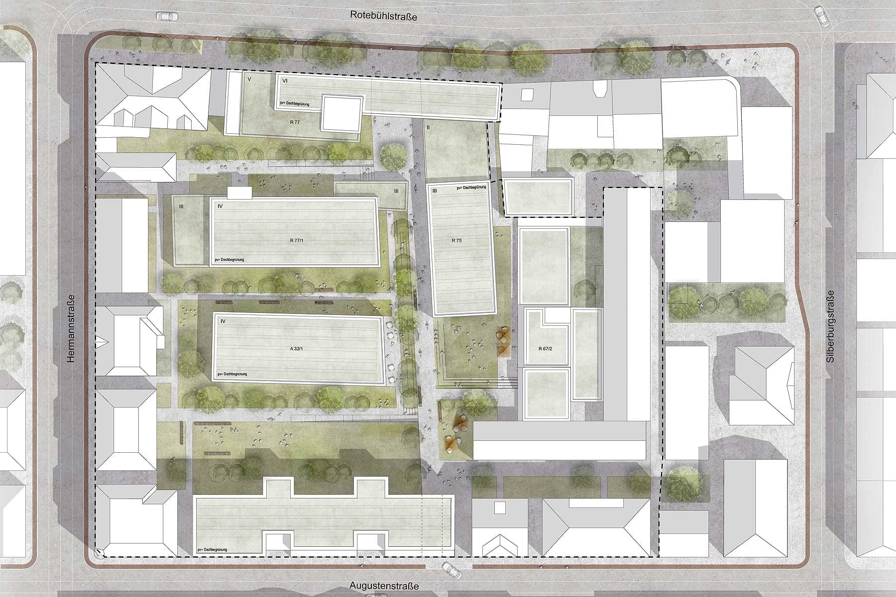 Klett Campus, Lageplan, Aldinger Architekten
